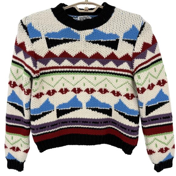 Mandinga Catedral Hand Knit Wool Sweater Aztec Chunky Anthropologie S NEW - Picture 2 of 8